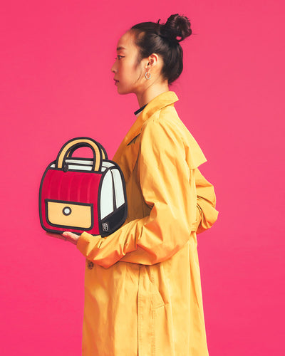 Jump From Paper 2D Handbag OUTER STRIPE Red Image 3