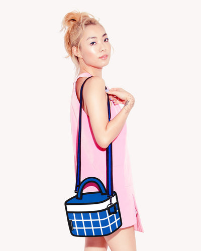 Jump From Paper 2D Handbag CHECKERED Dark Blue Image 2