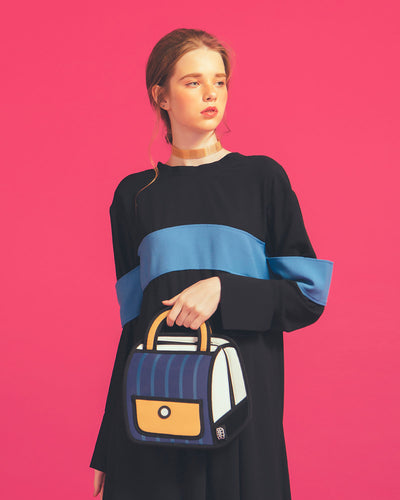 Jump From Paper 2D Handbag OUTER STRIPE Blue Image 3