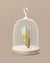 Daqi Bluetooth Speaker and Light pale green porcelain bird with flower pattern black cage and walnut color speaker base