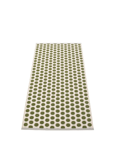 Pappelina Rug NOA Dark Olive/Vanilla/W Grey stripe 2.25 x 5 ft