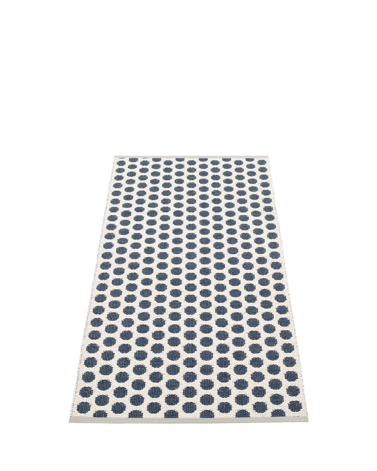Pappelina Rug NOA Dark Blue/Vanilla/W Grey stripe 2.25 x 3 ft