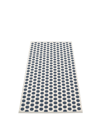 Pappelina Rug NOA Dark Blue/Vanilla/W Grey stripe 2.25 x 3 ft  image 1
