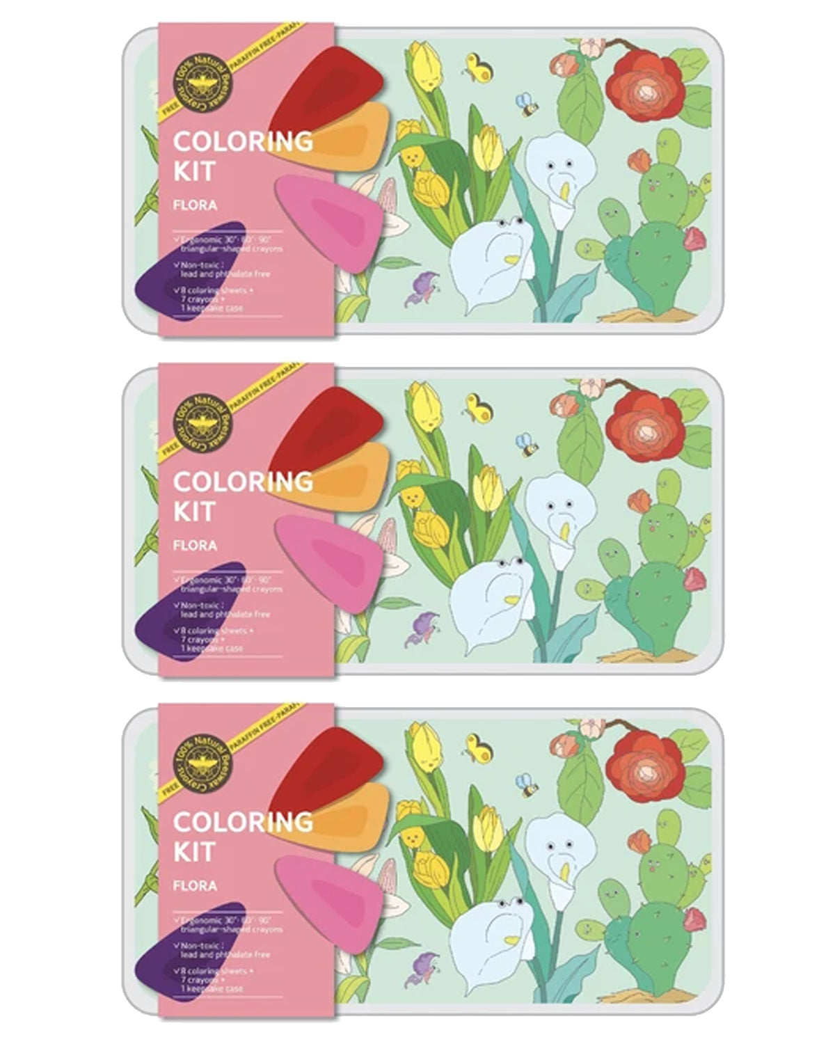 COLOR JEU Coloring Kit - 3 units in set - FLORA  Large