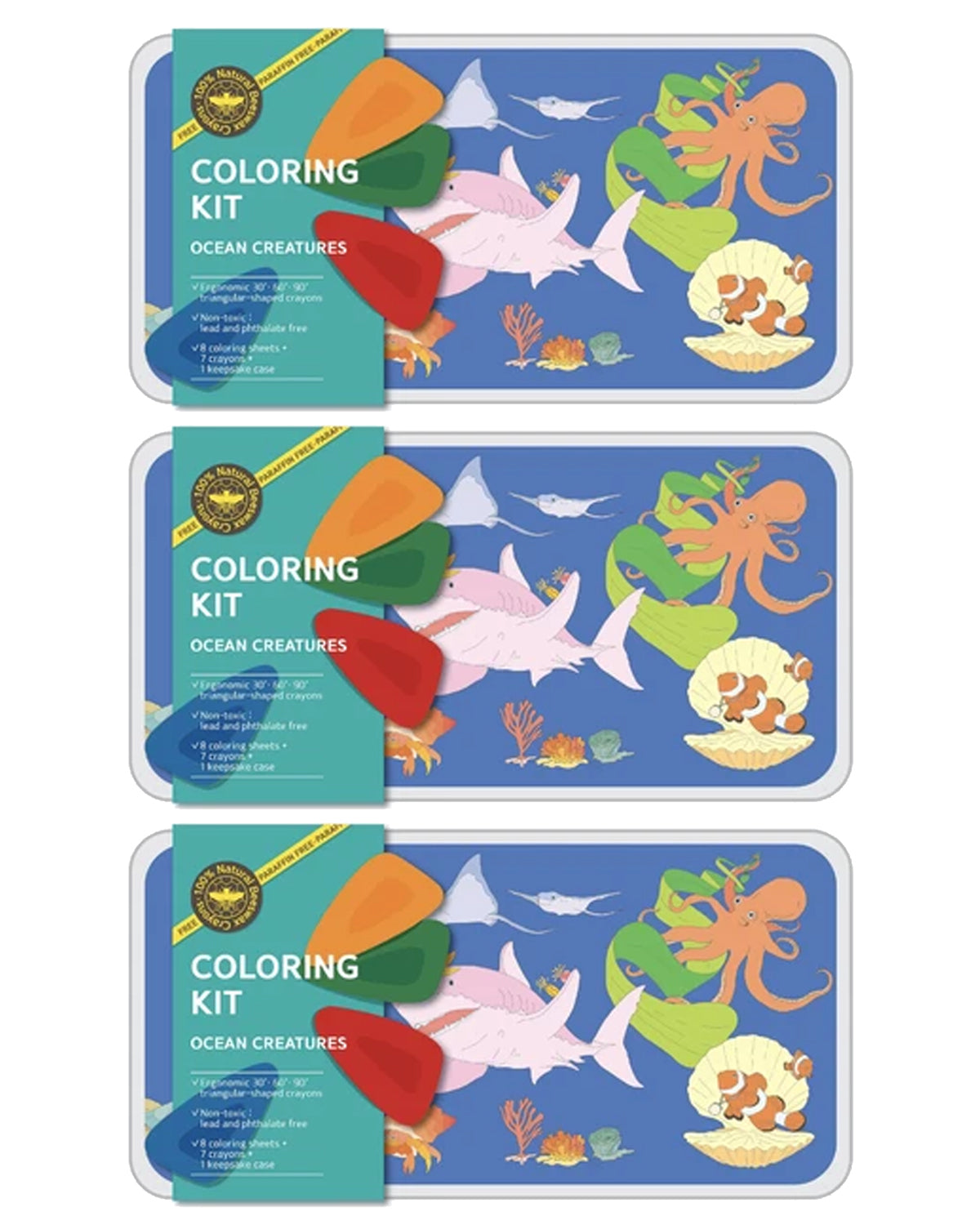 COLOR JEU Coloring Kit - 3 units in set - OCEAN CREATURES Large