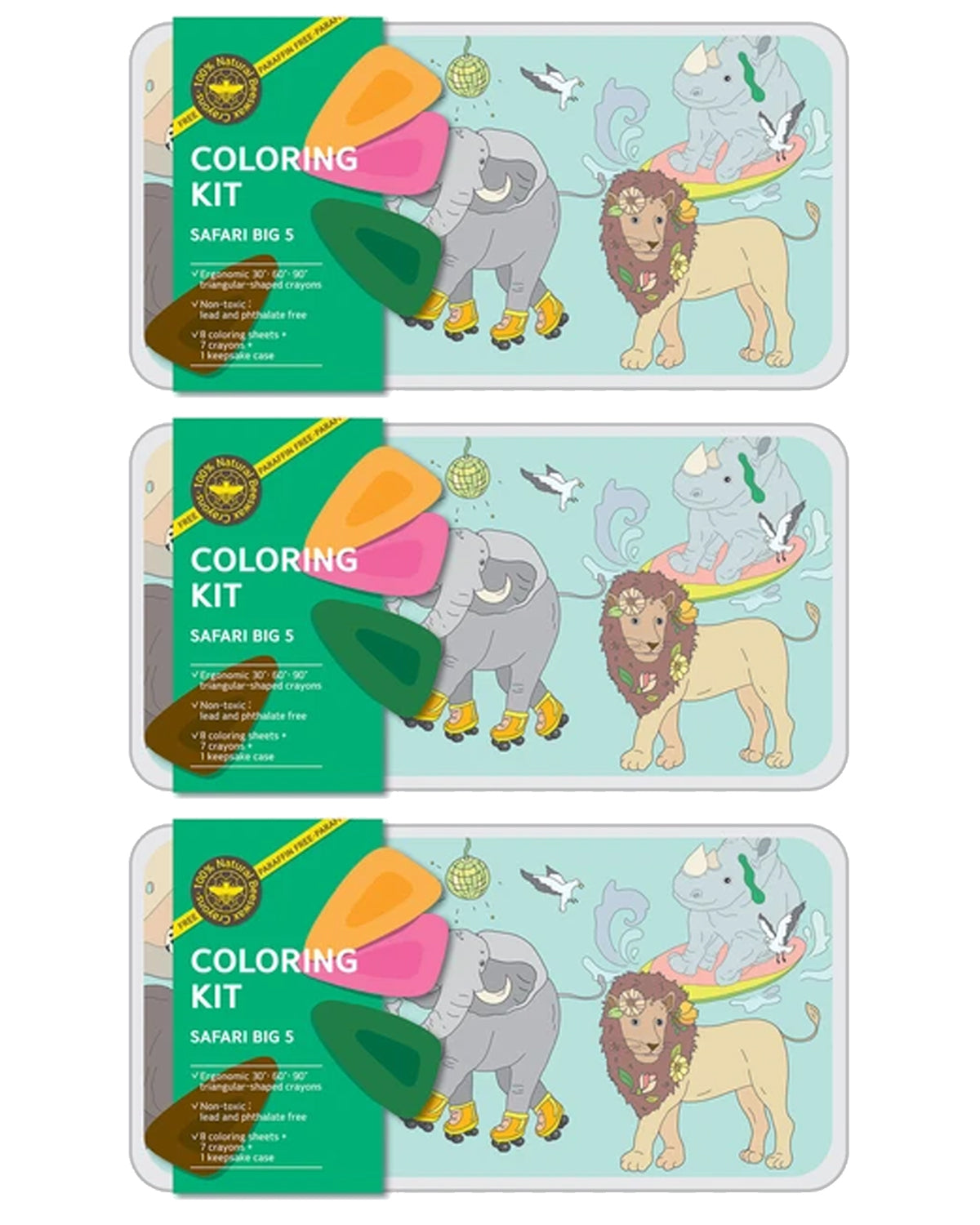 Color Jeu Coloring Kit - 3 units in set - SAFARI BIG FIVE Large