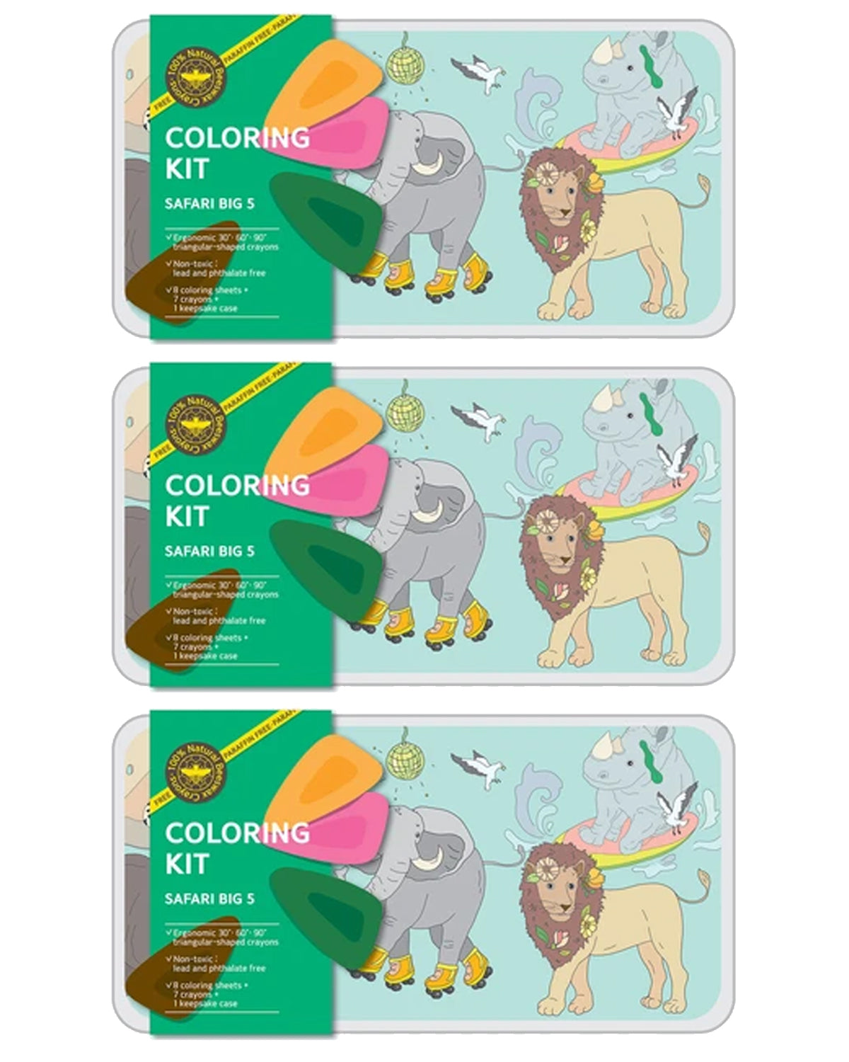 COLOR JEU Coloring Kit - 3 units in set - SAFARI BIG FIVE Large
