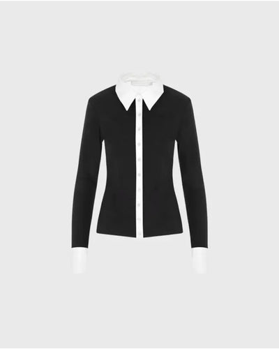 Anne Fontaine Women's Shirt NUAGE Black/White Size 40