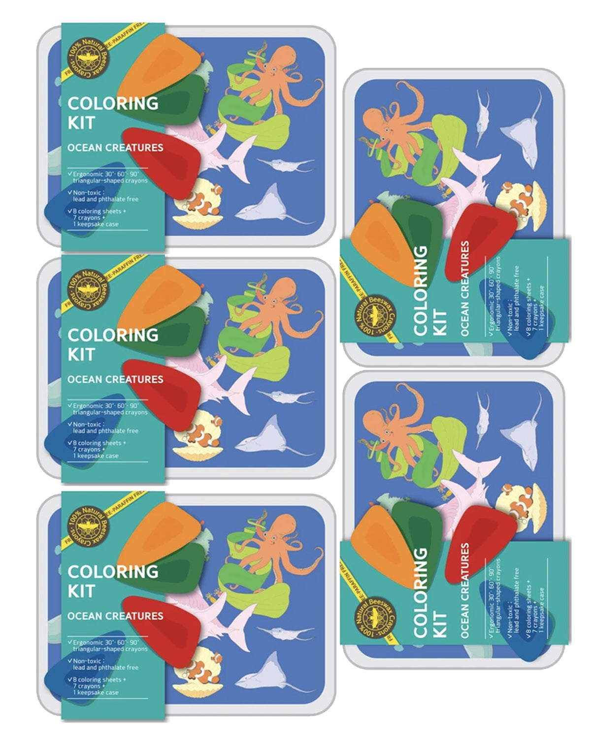 Color Jeu Coloring Kit - 5 units in set - OCEAN CREATURES Small - Toytoise