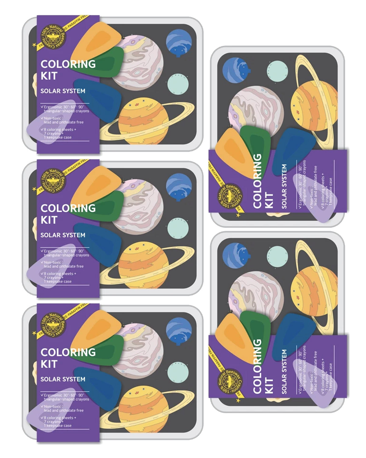 COLOR JEU Coloring Kit - 5 units in set - SOLAR SYSTEM  Small