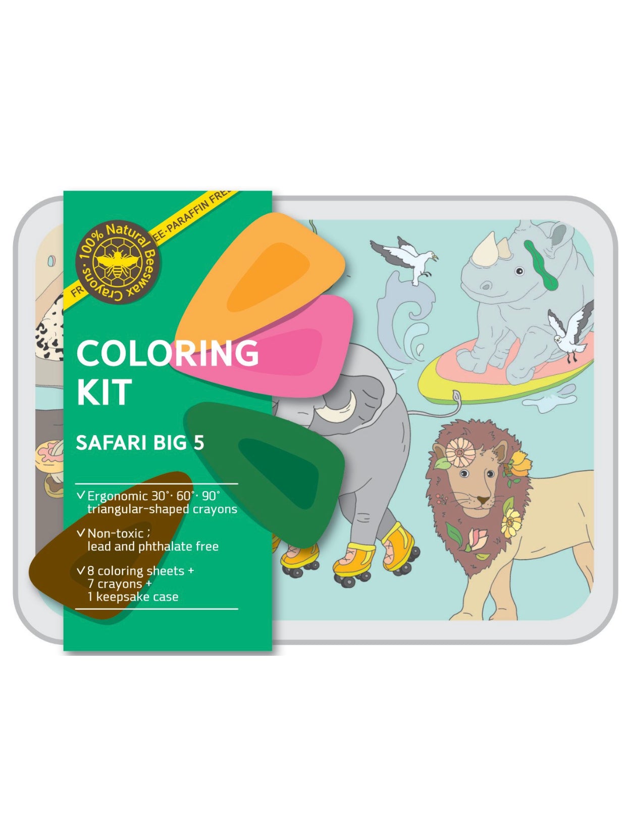COLOR JEU Coloring Kit - 5 units in set - SAFARI BIG FIVE  Small