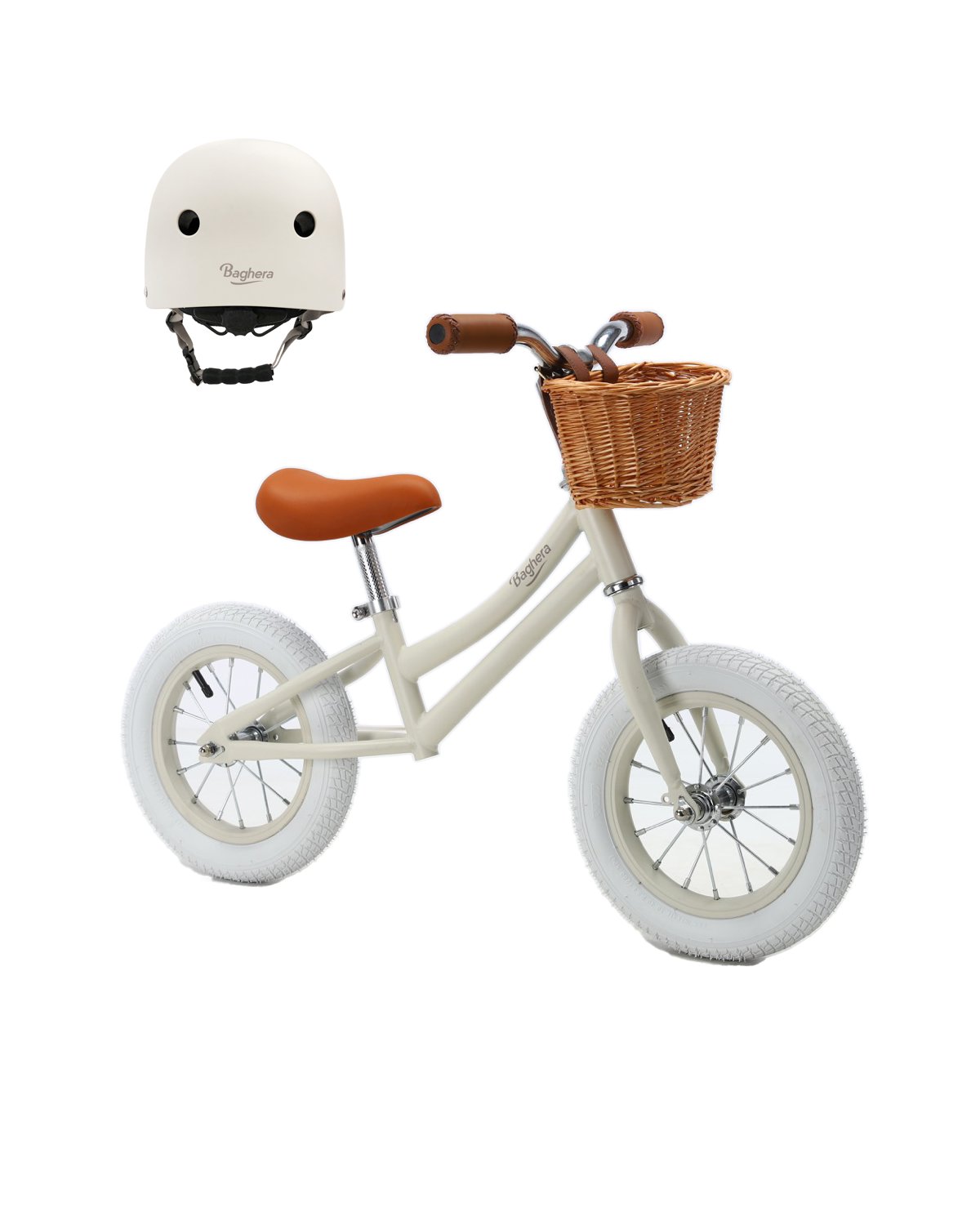 Ride On Balance Bike Ivory White Helmet