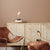 Daqi Alarm clock white porcelain bird with walnut wood base wakes up with bird sound works with an app