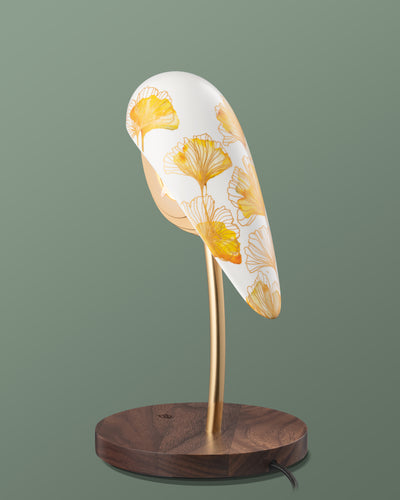 Daqi Desk Lamp BIRD Yellow Ginkgo