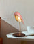 Daqi Side Table Lamp with USB charger with porcelein bird in Burnt Brick