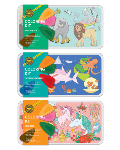 Color Jeu Coloring Kit Set SAFARI + OCEAN + UNICORN Large