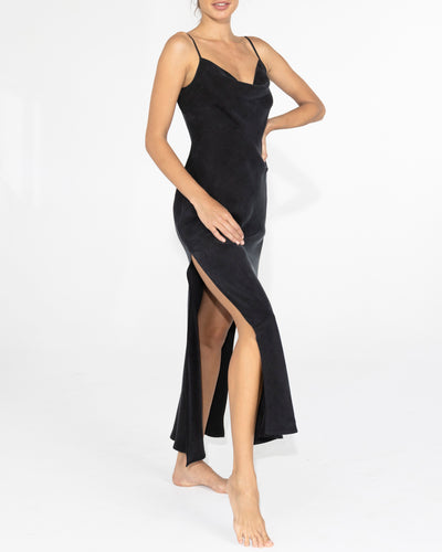 niLuu Women's Slip Dress CHARLOTTE NOIR Size L