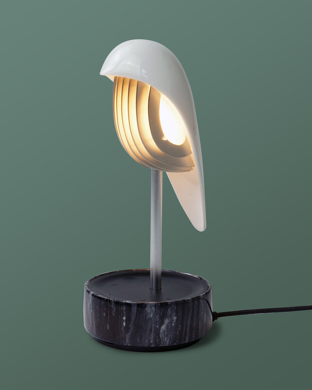 DAQICONCEPT Alarm Clock + Light CHIRP BLACK MARBLE AND SILVER