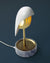 Daqi Alarm clock white porcelain bird with gold accents and white marble base wakes up with bird sound works with an app
