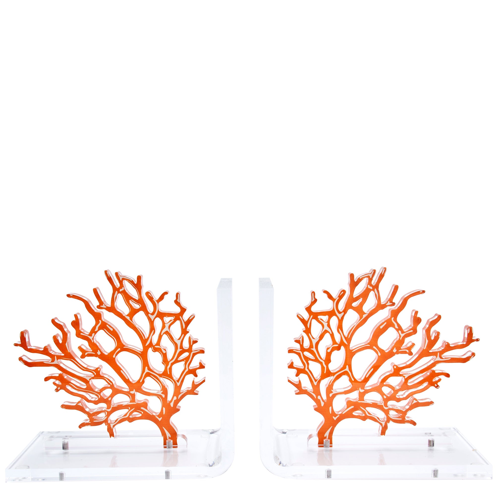 Tara Wilson Designs Bookends Orange CORAL 7.5" h