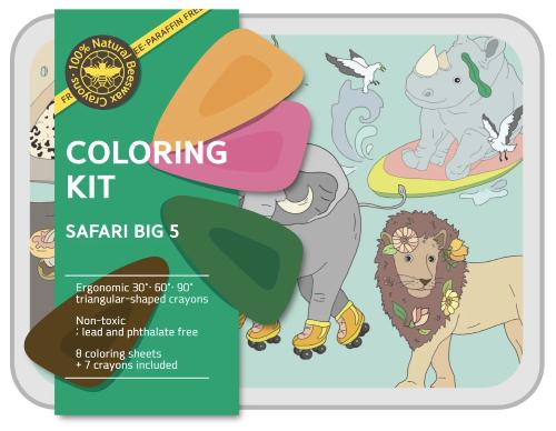 COLOR JEU Coloring Kit - 5 units in set - SAFARI BIG FIVE  Small