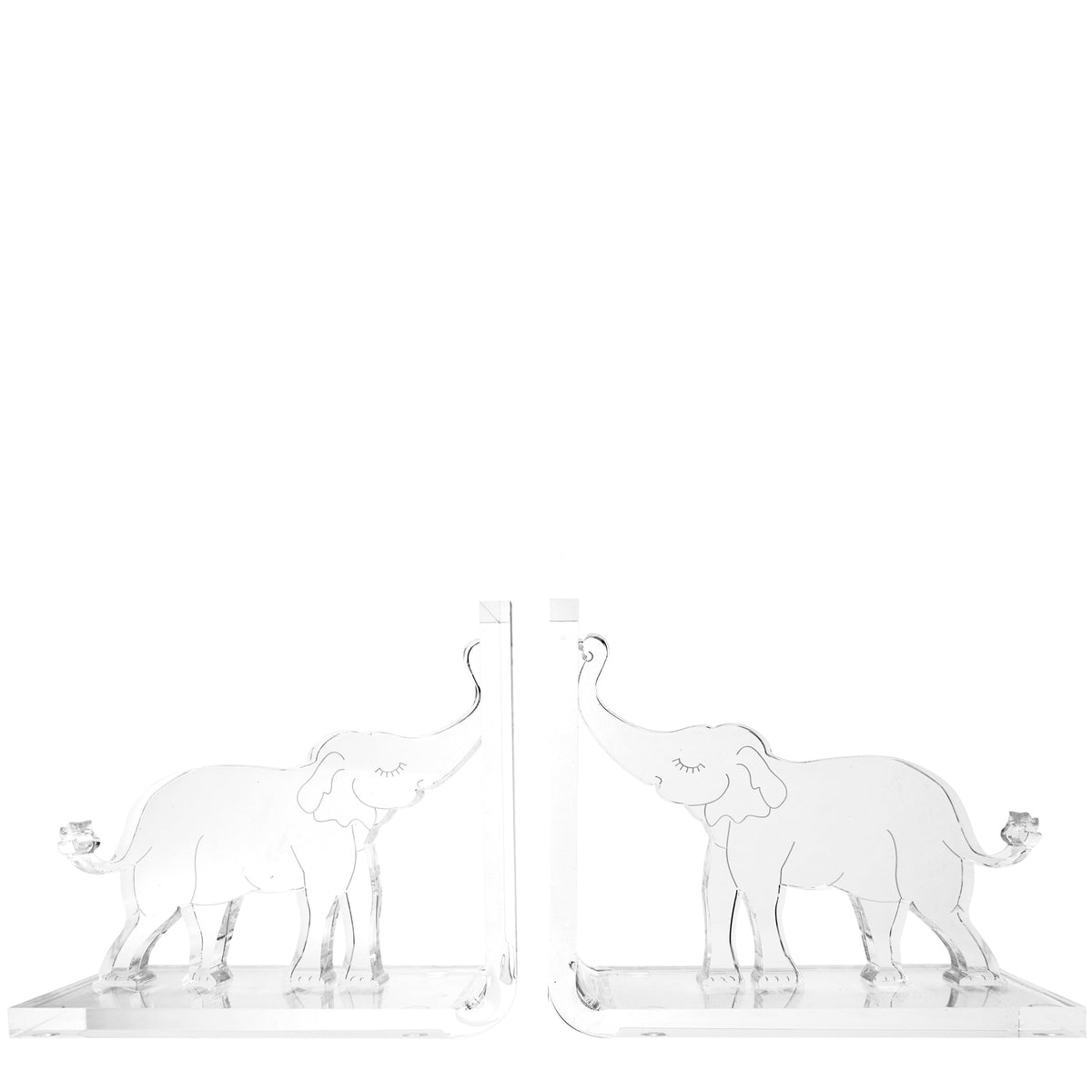 Bookends Clear ELEPHANT 7.5 inches height