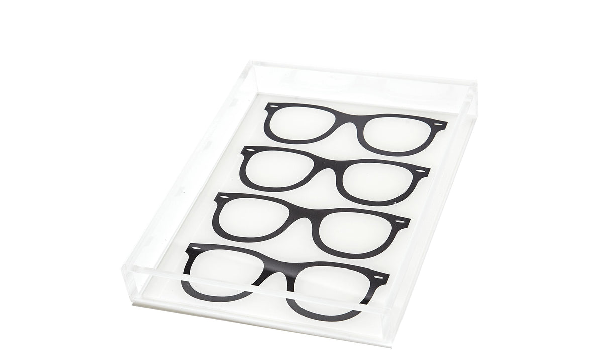 Tray GLASSES Black 6 inches by 8 inches
