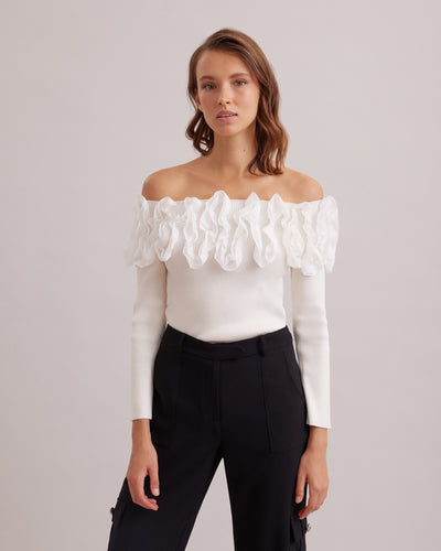 Women's Top FEDA Moon White Size 42