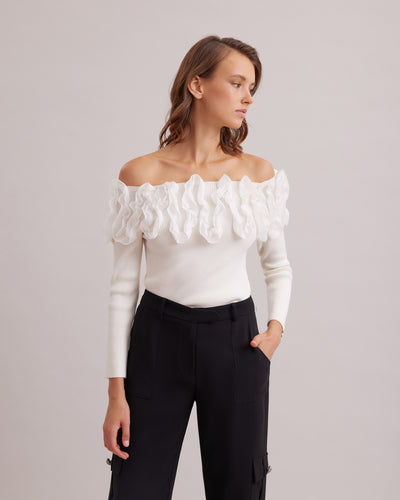 Women's Top FEDA Moon White Size 42