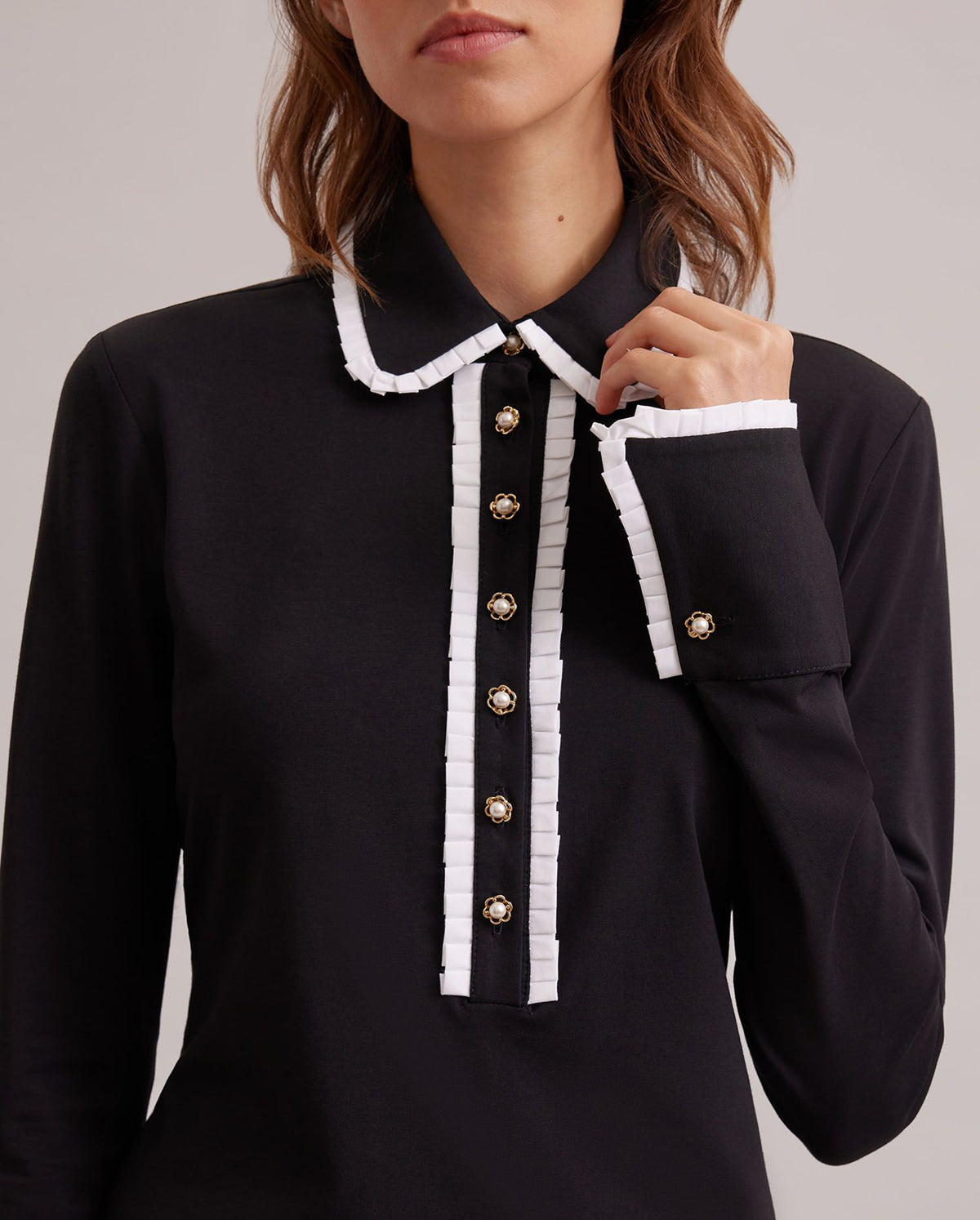 Women's Dress ESTAMPE  Black White Size 38