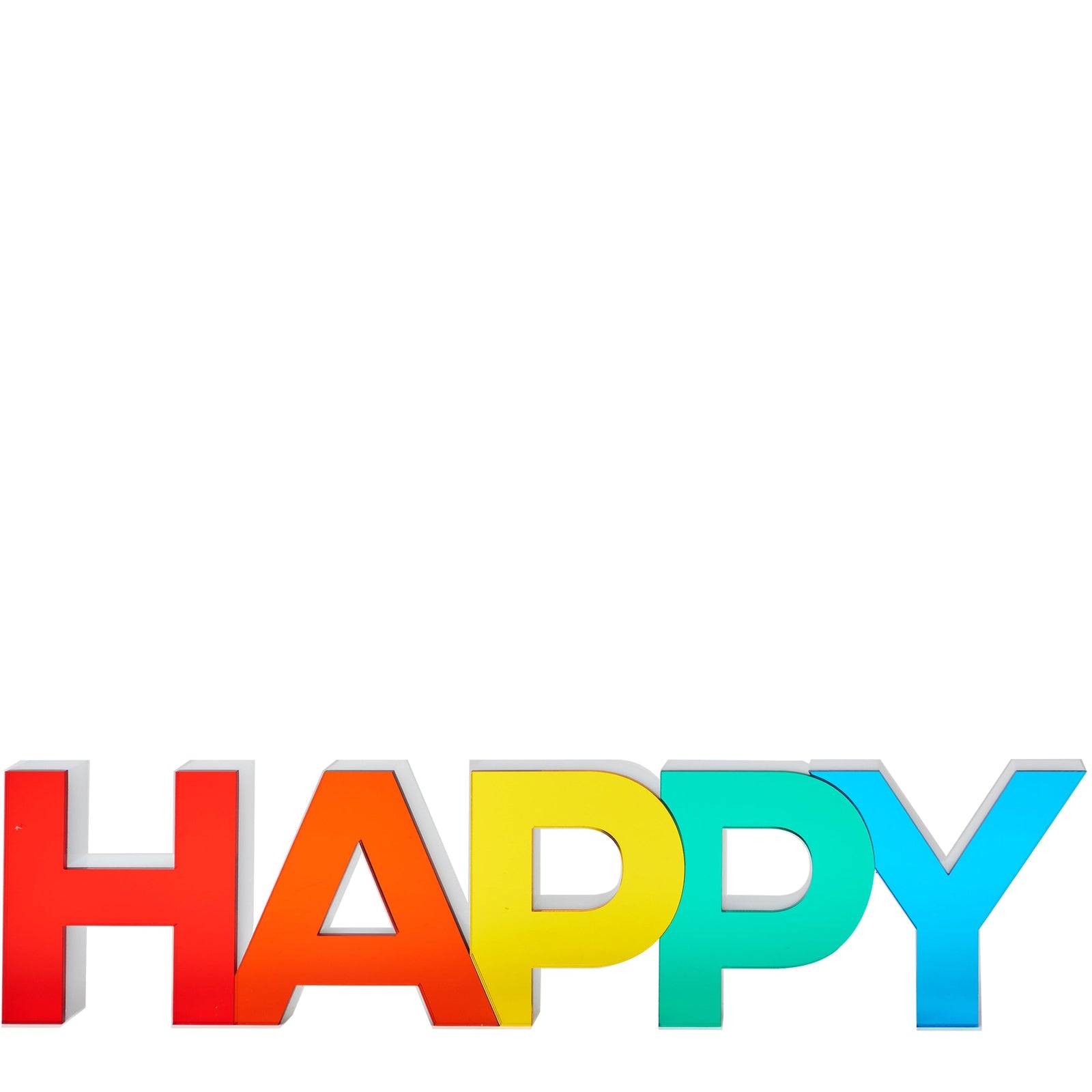 Tara Wilson Designs Shelf Decor Stand Alone HAPPY Multicolor 12.75" x 3.5" x 1" d