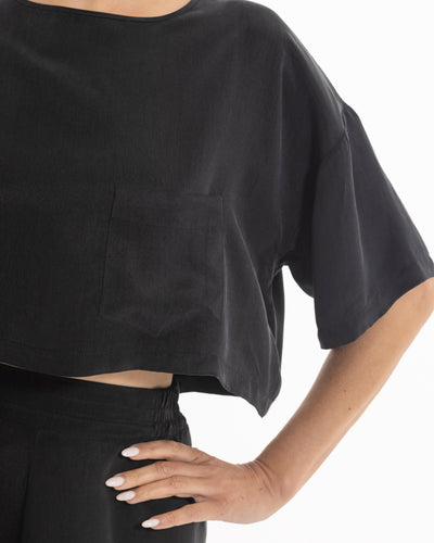niLuu Women's Crop Tee HARPER NOIR Size L