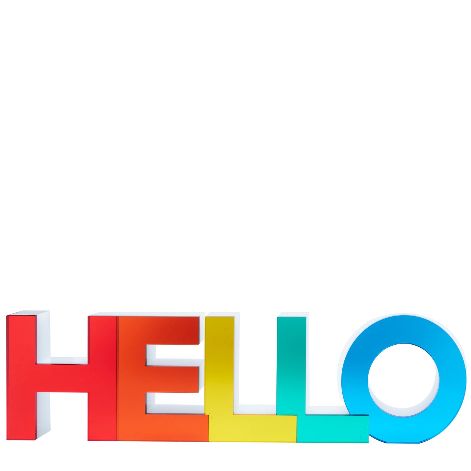 Tara Wilson Designs Shelf Decor Stand Alone HELLO Mirrored Rainbow 12.75" x 3.5" x 1" d