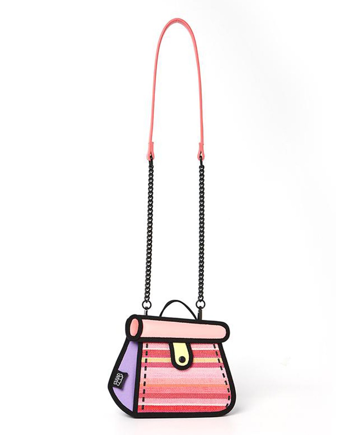 Jump From Paper 2D Shoulder Bag CAKE Pink Stripe
