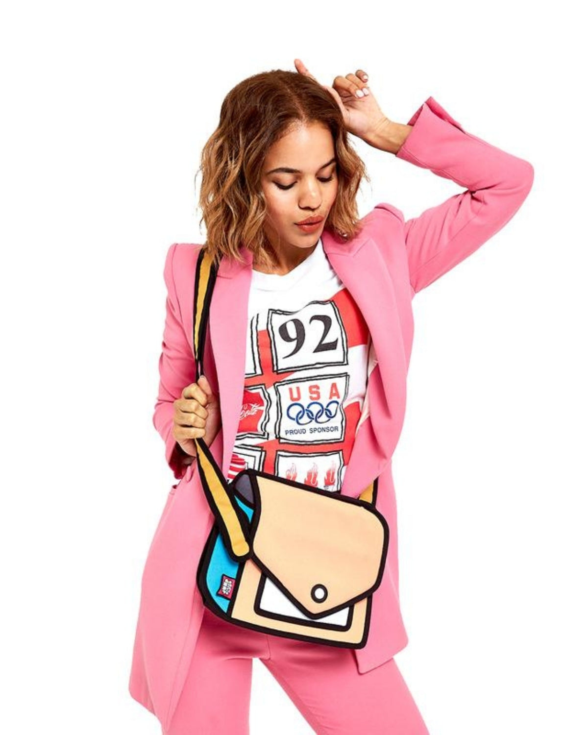 Jump From Paper 2D Shoulder Bag GIGGLE TRIP POP Cantaloupe Toytoise