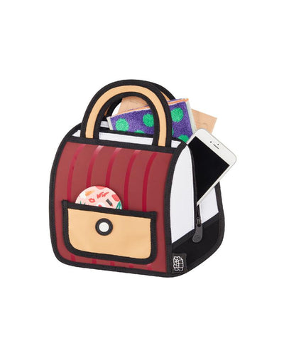Jump From Paper 2D Handbag OUTER STRIPE Red Image 2