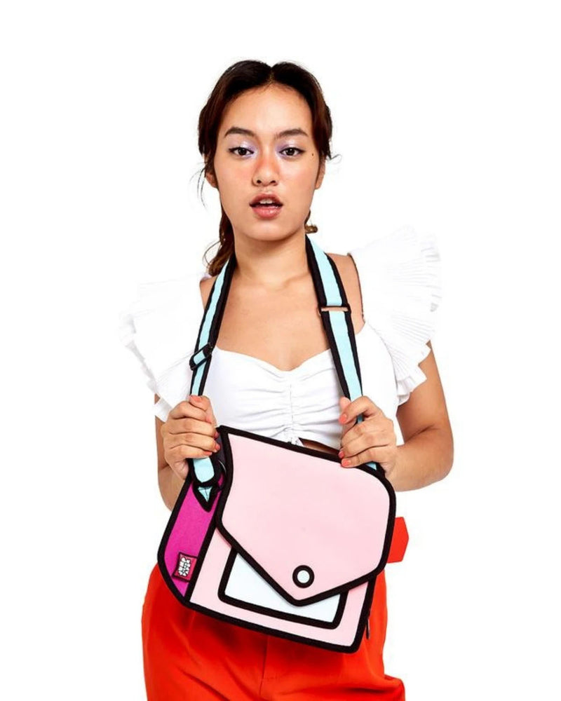 Jump From Paper 2D Shoulder Bag GIGGLE TRIP POP Neon Pink