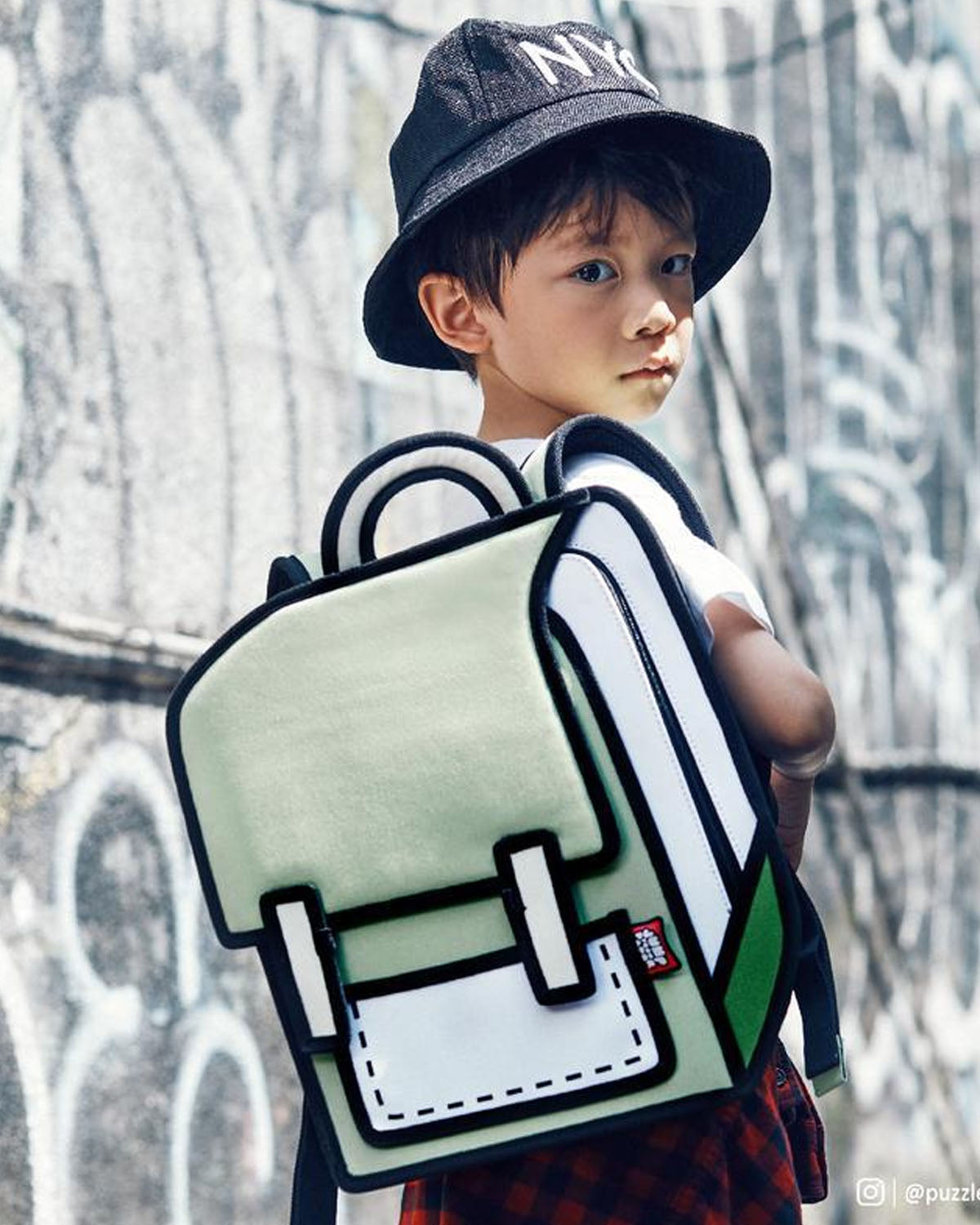 Jump From Paper 2D Backpack SPACEMAN JUNIOR INFLUENCER Greenery Image 2