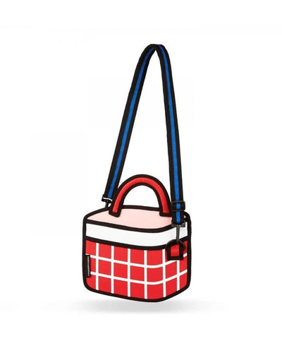 Jump From Paper 2D Handbag CHECKERED Red