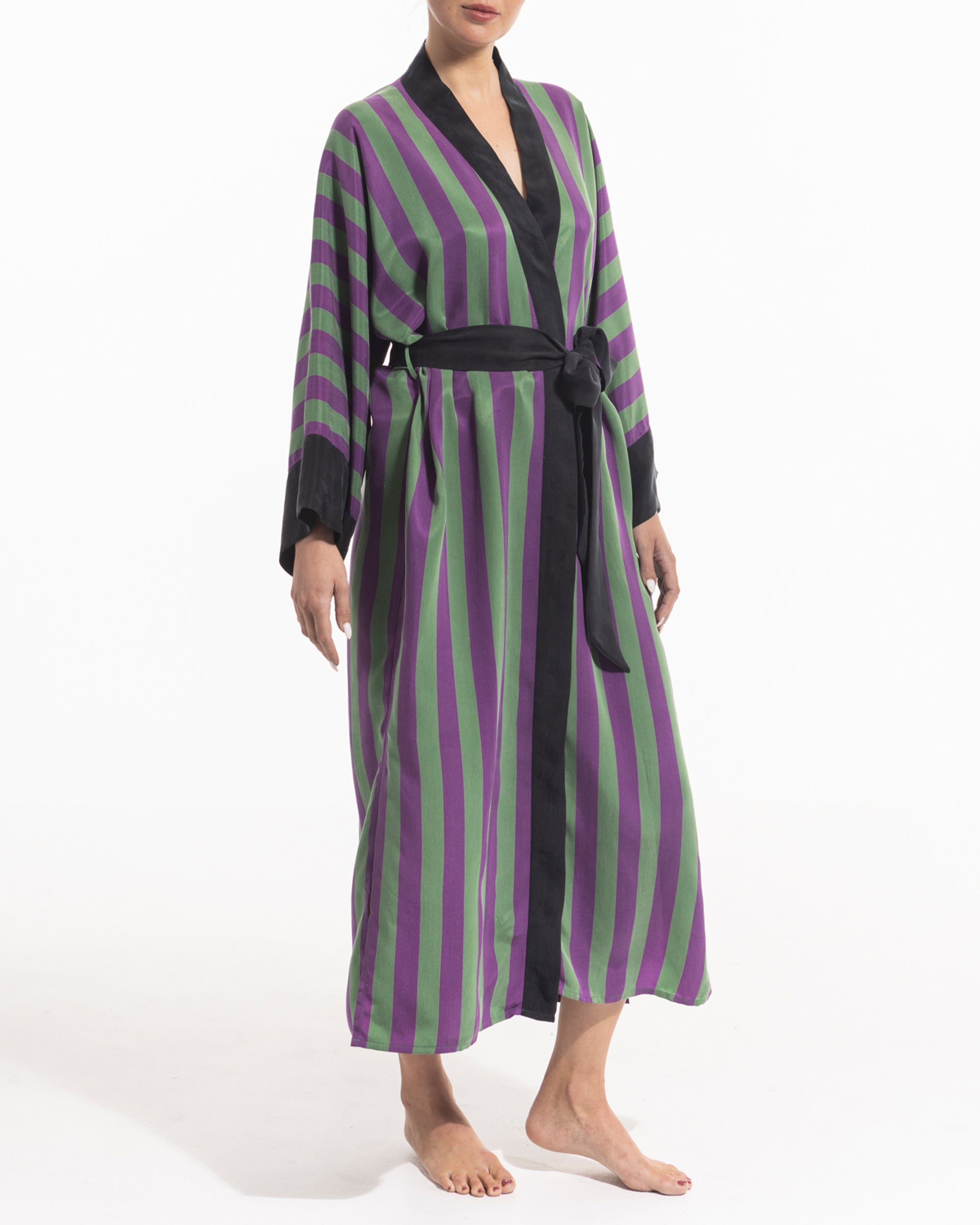 niLuu Women's Kimono Robe STRIPE