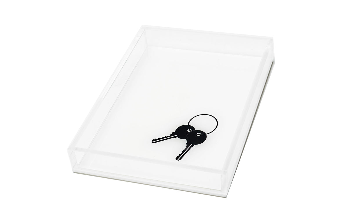 Tray Black KEYS on White 6 inches by 8 inches