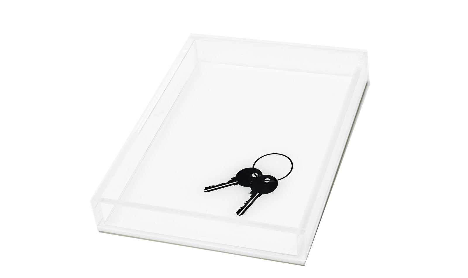 Tara Wilson Designs Tray KEYS Black on White 6" x 8"
