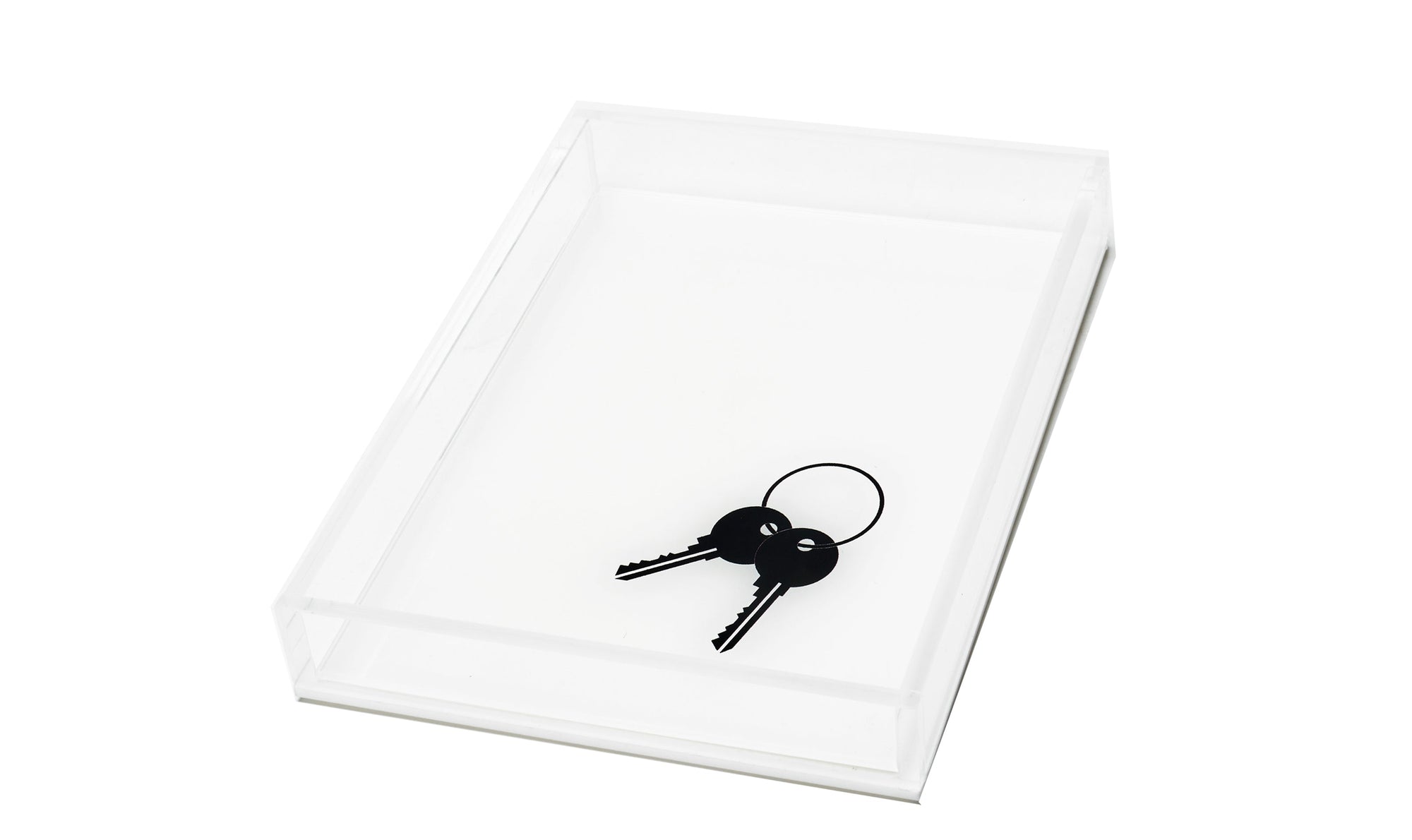 Tray Black KEYS on White 6 inches by 8 inches 