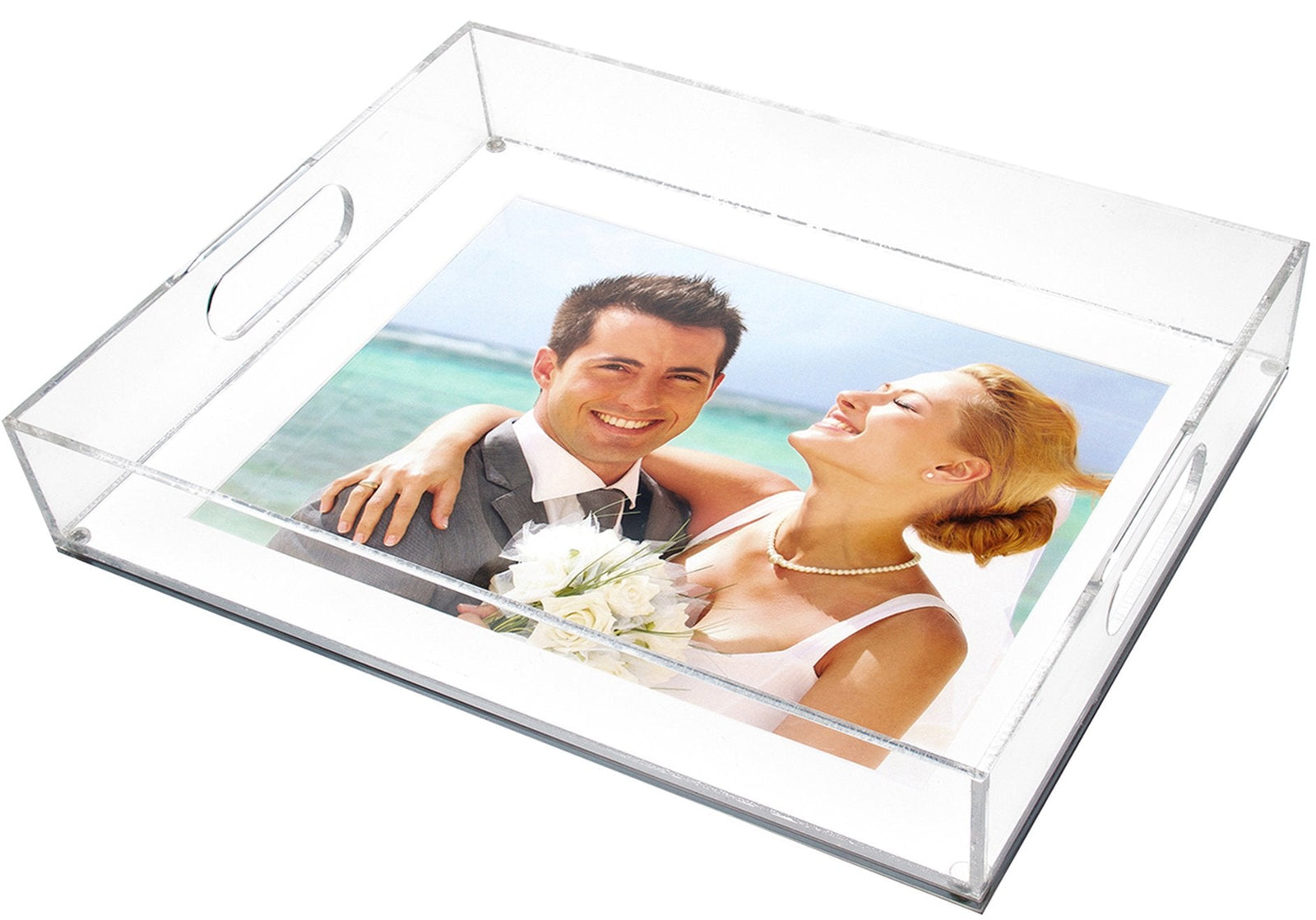 Tara Wilson Designs Tray PHOTO with White Mat 13" x 16" for one photo 11" x 14"