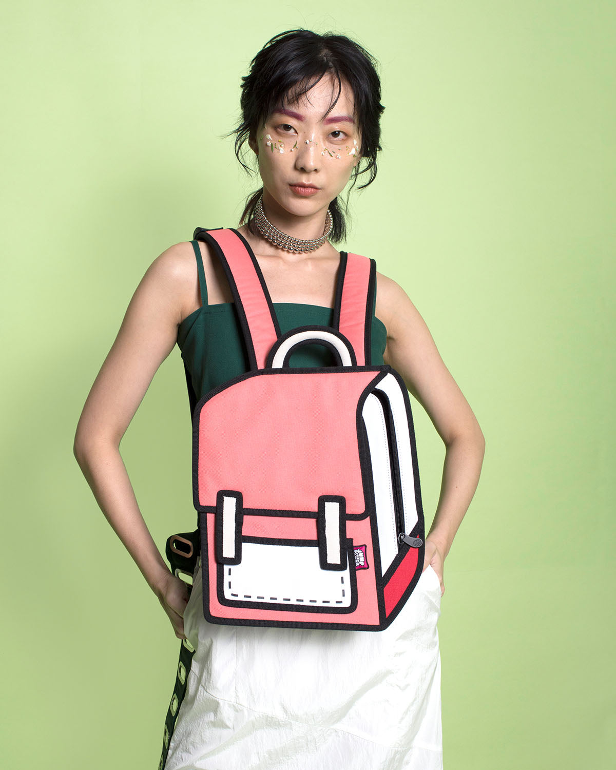 Jump From Paper 2D Backpack SPACEMAN JUNIOR COLOR ME IN Watermelon Red Image 2