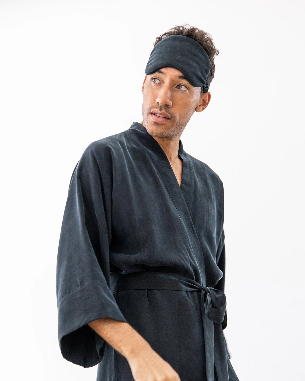 niLuu Men's Kimono Robe NOIR