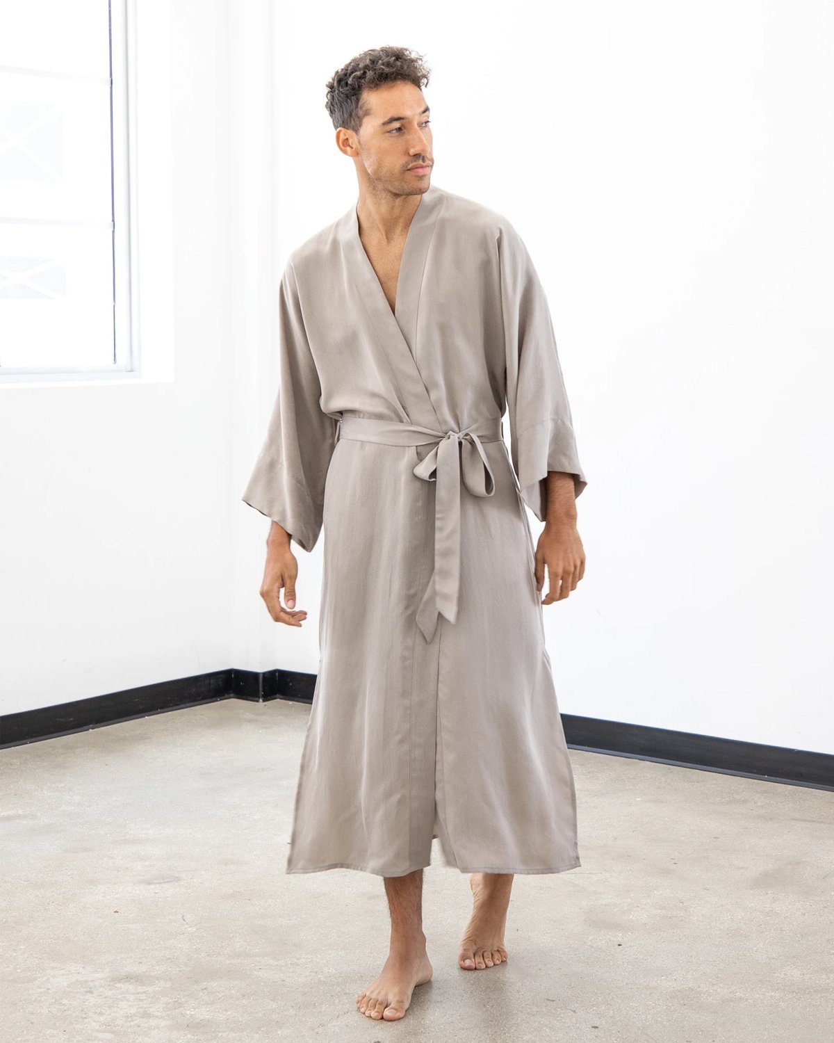 niLuu Men's Kimono Robe SAND One Size