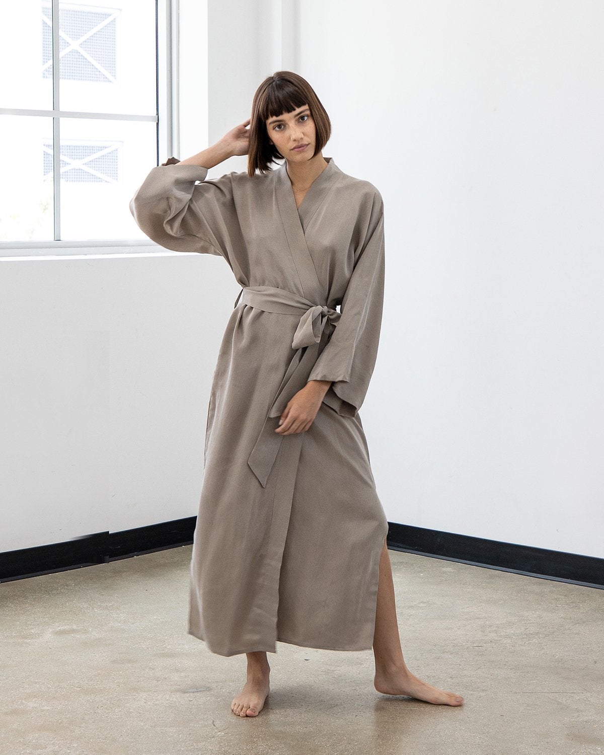 niLuu Women's Kimono SAND One Size Toytoise