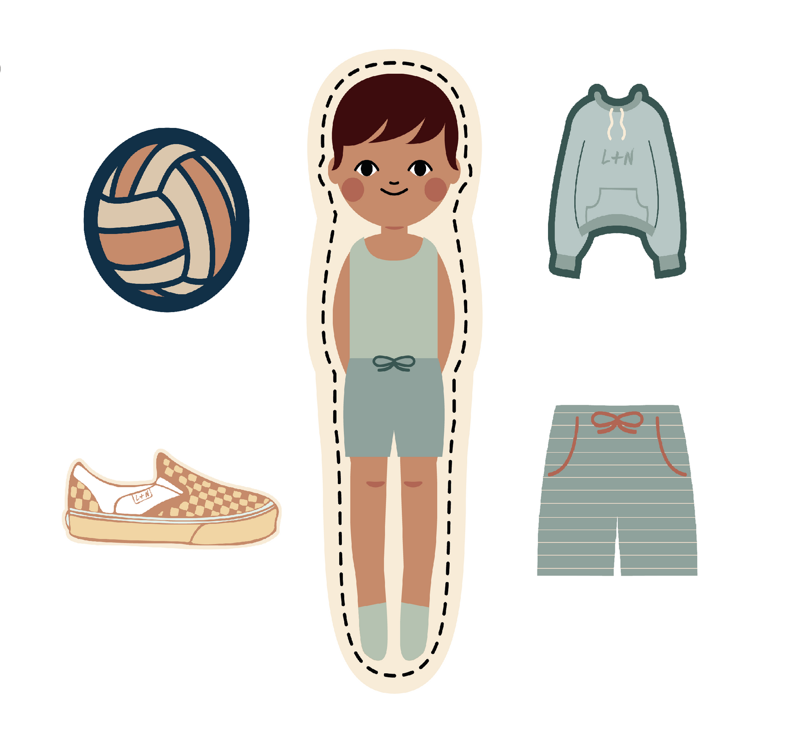 Light Plus Nine Nimix PAPER DOLL BOY Set 3 Pieces