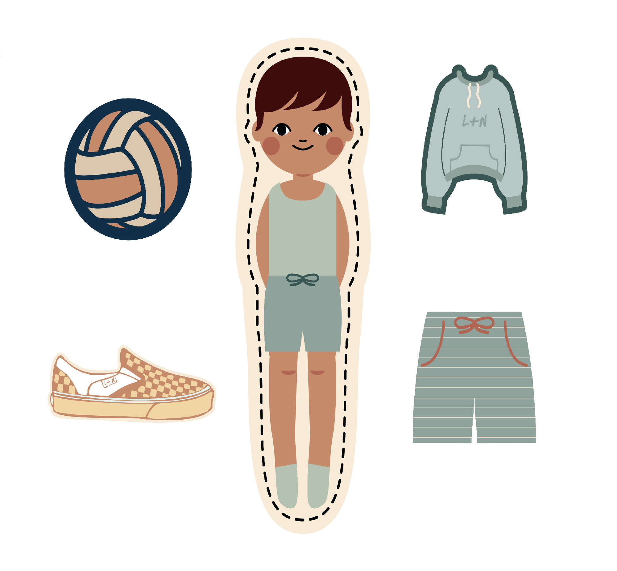 Nimix PAPER DOLL BOY Set 3 Pieces